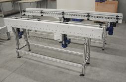 Roller conveyors with centre drive
