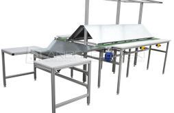 Assembly station with belt conveyors