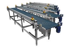 Set of belt conveyors with bands